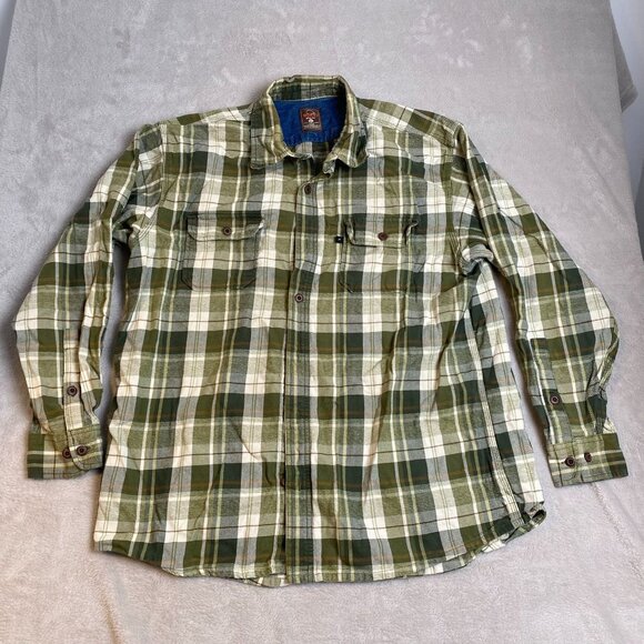 RedHead Mens Shirt XL Green Plaid Button-Up Long Sleeve 100% Cotton Casual Outdo - Picture 10 of 11